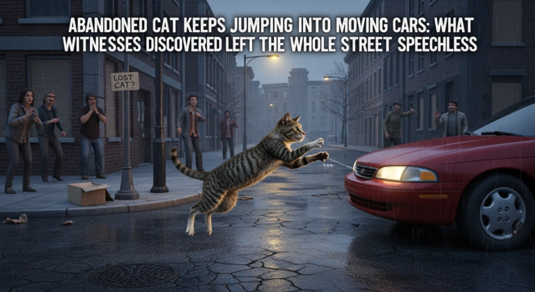 Abandoned Cat Keeps Jumping Into Moving Cars