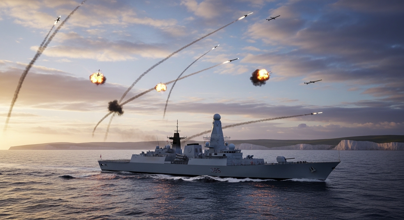 British Warship Takes Down Drone Swarm Off UK Coast in Major Naval Exercise