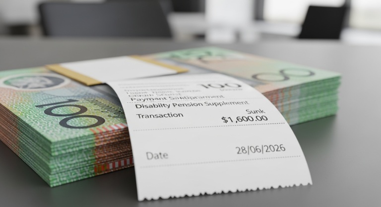 Disability Pension Supplements of $1,600 Paid Before 30 June 2026
