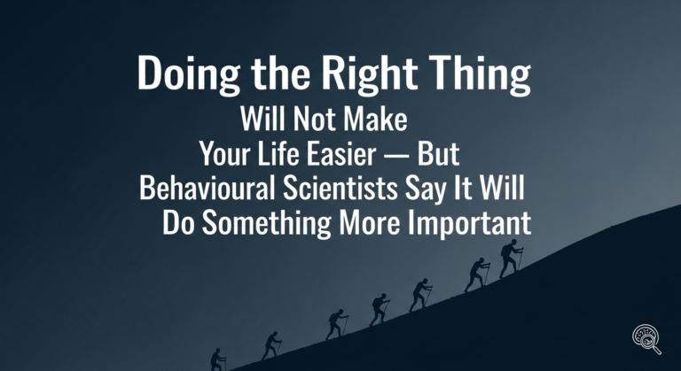 Doing the Right Thing Will Not Make Your Life Easier — But Behavioural Scientists Say It Will Do Something More Important