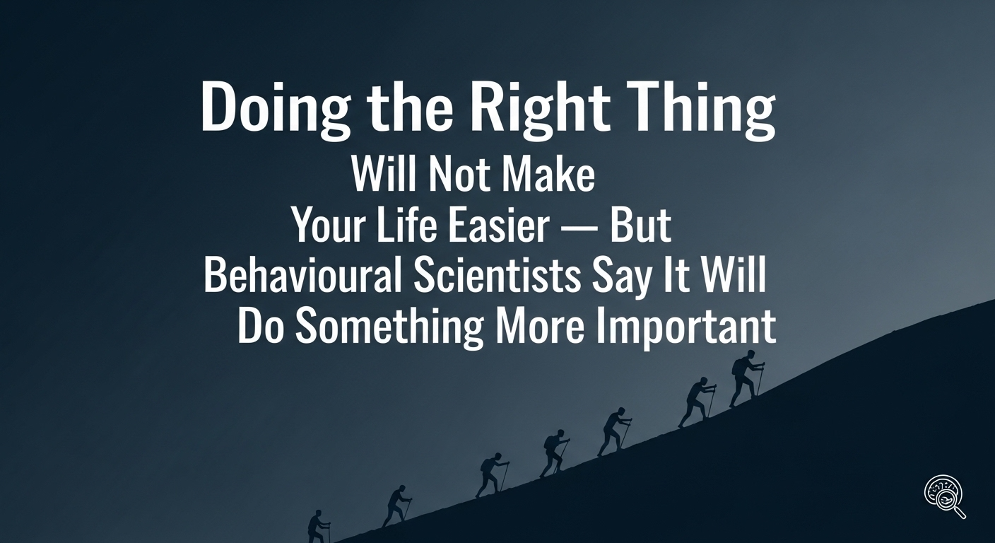 Doing the Right Thing Will Not Make Your Life Easier — But Behavioural Scientists Say It Will Do Something More Important