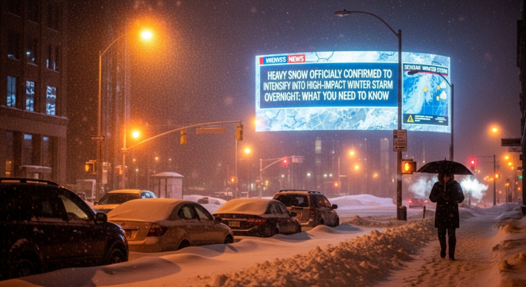Heavy Snow Officially Confirmed to Intensify Into High-Impact Winter Storm Overnight