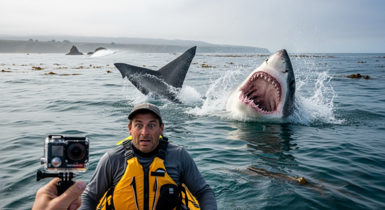 Kayaker Narrowly Escapes Great White Shark Off California