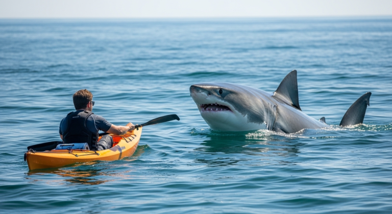 Kayaker Narrowly Escapes Great White Shark Off California Coast