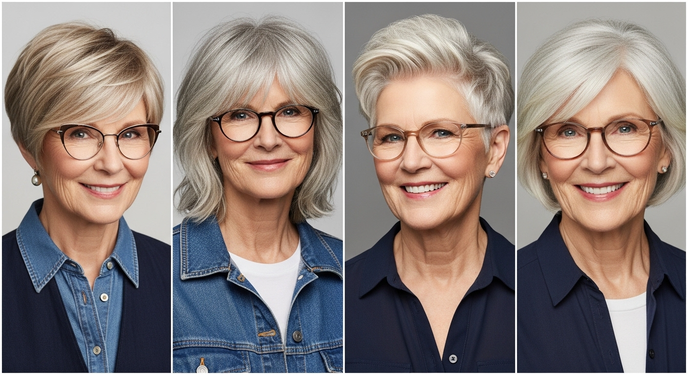 The 4 Most Flattering Haircuts for Women Who Wear Glasses and How They Help the Face Look Younger